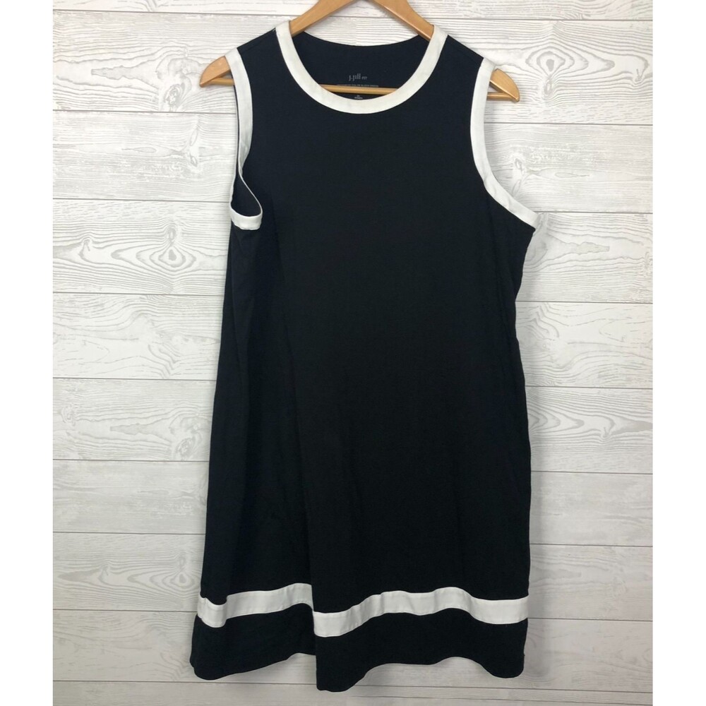 J Jill Fit Women's 2X Progress Color Block Dress Sleeveless Tank Dress Black